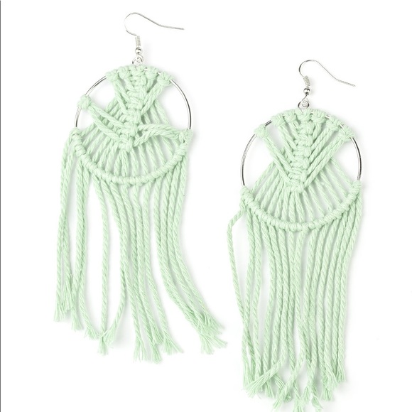 Long Macramé Earrings - Picture 2 of 2